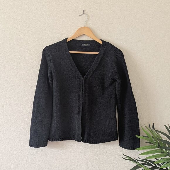 Massimo Dutti Knit Cardigan with Hook Fastenings - Picture 2 of 8